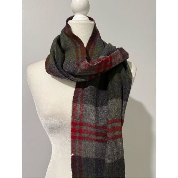 J. Crew wool scarves green red gray color - Picture 6 of 6